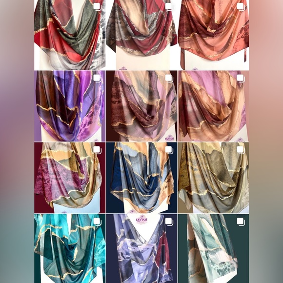 Brand New Soft Crepe Scarf/Shawl/Hijab in Classy Marble Designs ✨ - Picture 1 of 12